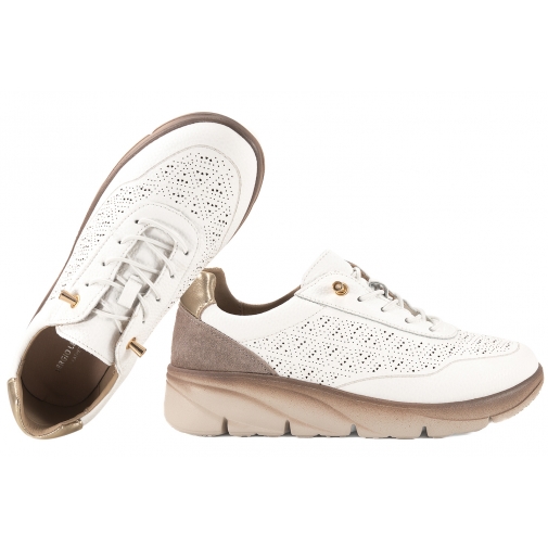SERGIO LEONE SP-002 PÓŁBUTY SPORTOWE DAMSKIE SNEAKERSY SKÓRZANE białe