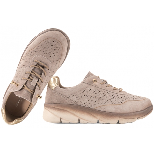 SERGIO LEONE SP-002 PÓŁBUTY SPORTOWE DAMSKIE SNEAKERSY ZAMSZOWE j.brąz