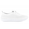 LORETTA VITALE I-02 PÓŁBUTY DAMSKIE TENISÓWKI SKÓRZANE AŻUROWE PU białe