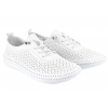 LORETTA VITALE I-02 PÓŁBUTY DAMSKIE TENISÓWKI SKÓRZANE AŻUROWE PU białe