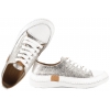 LORETTA VITALE 8260 PÓŁBUTY DAMSKIE TRAMPKI ZE SKÓRY SNEAKERSY srebrne