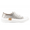 LORETTA VITALE 8260 PÓŁBUTY DAMSKIE TRAMPKI ZE SKÓRY SNEAKERSY srebrne
