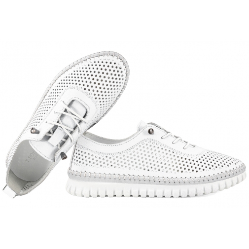 T.SOKOLSKI GU W025 AŻUROWE PÓŁBUTY SKÓRZANE DAMSKIE białe