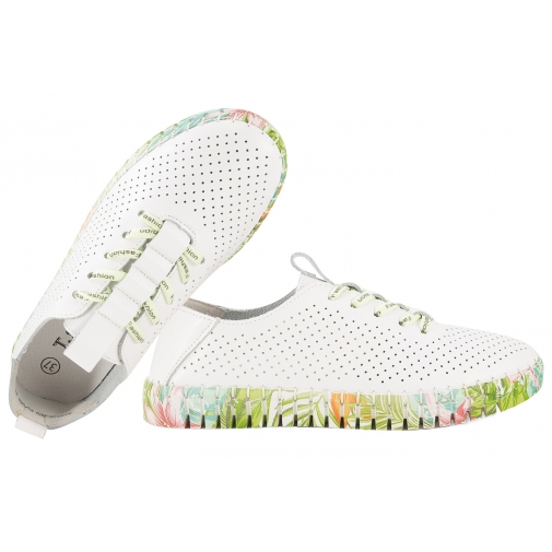 T.SOKOLSKI KEN W26-609 AŻUROWE PÓŁBUTY TENISÓWKI SKÓRZANE DAMSKIE białe