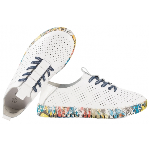 T.SOKOLSKI KEN W26-609 AŻUROWE PÓŁBUTY SPORTOWE TENISÓWKI SKÓRZANE