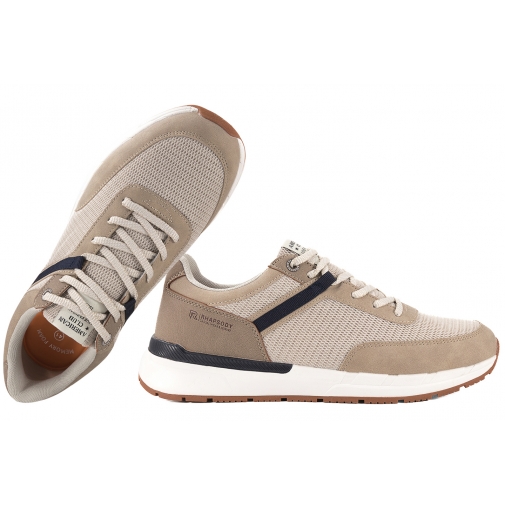 AMERICAN CLUB RH137 BUTY SPORTOWE SNEAKERSY MĘSKIE PÓŁBUTY PU beżowe