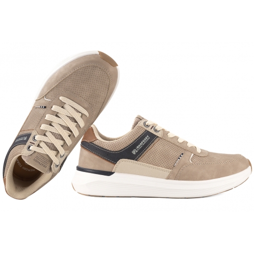 AMERICAN CLUB RH161 BUTY SPORTOWE SNEAKERSY MĘSKIE PÓŁBUTY PU beżowe