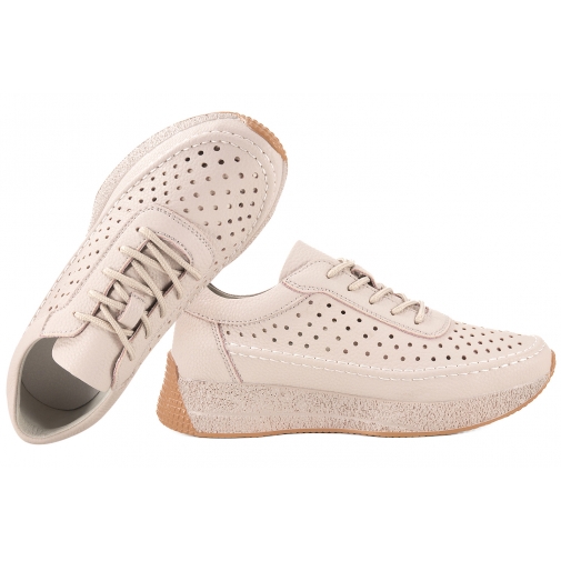 SERGIO LEONE SP-013 AŻUROWE PÓŁBUTY SKÓRZANE SPORTOWE SNEAKERSY