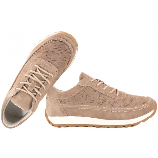 SERGIO LEONE SP-001 AŻUROWE PÓŁBUTY SKÓRZANE SPORTOWE SNEAKERSY ZAMSZ