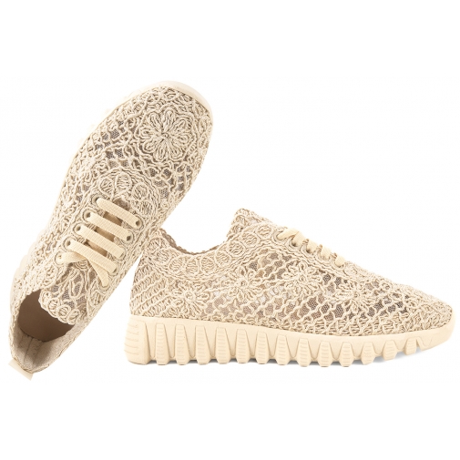 T.SOKOLSKI IFS 1982 PÓŁBUTY KORONKOWE DAMSKIE TENISÓWKI AŻUROWE beżowe