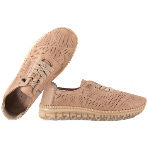 T.SOKOLSKI ARA STK-11 AŻUROWE PÓŁBUTY SKÓRZANE DAMSKIE beżowe