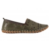 T.SOKOLSKI KAR W1225 AŻUROWE MOKASYNY PÓŁBUTY SKÓRZANE WSUWKI khaki