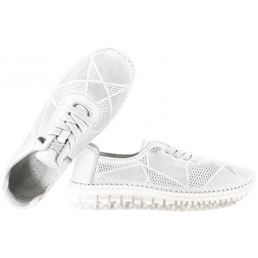 T.SOKOLSKI ARA STK-11 AŻUROWE PÓŁBUTY SKÓRZANE DAMSKIE białe