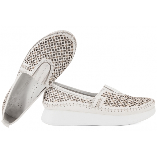 T.SOKOLSKI ARA 0712 AŻUROWE MOKASYNY PÓŁBUTY SKÓRZANE WSUWKI NA PLATFORMIE PU