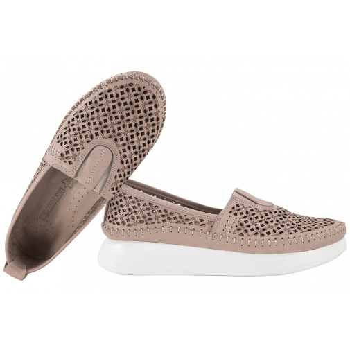 T.SOKOLSKI ARA 0712 AŻUROWE MOKASYNY PÓŁBUTY SKÓRZANE WSUWKI NA PLATFORMIE PU