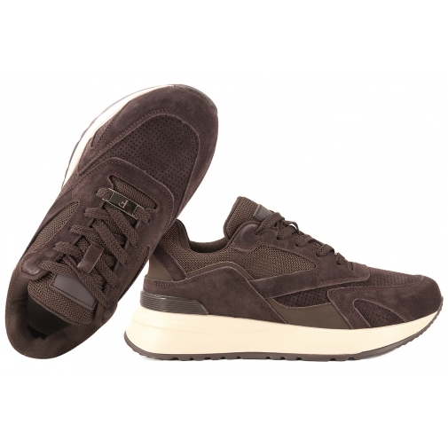 FILIPPO DP7728 PÓŁBUTY SPORTOWE DAMSKIE SNEAKERSY NA PLATFORMIE SKÓRZANE  brąz