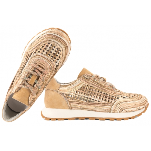 FILIPPO DP7720 AŻUROWE TEKSTYLNO-SKÓRZANE PÓŁBUTY SPORTOWE SNEAKERSY