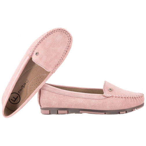 FILIPPO DP2037 MOKASYNY ZAMSZOWE DAMSKIE PÓŁBUTY SKÓRZANE j.różowe