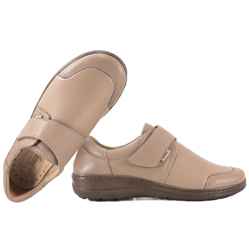 AXEL 1705 COMFORT PÓŁBUTY DAMSKIE NA HALUKSY SKÓRA/ STRETCH TĘGOŚĆ H beżowe
