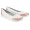FILIPPO DP4524 PÓŁBUTY DAMSKIE BALERINY SPORTOWE WSUWKI AŻUROWE SKÓRA białe