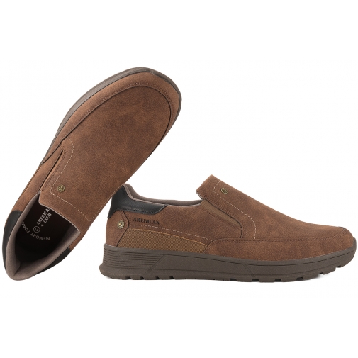 AMERICAN CLUB RH170 PÓŁBUTY MĘSKIE WSUWKI MOKASYNY brązowe