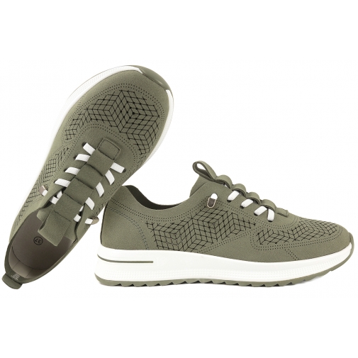 LORETTA VITALE J2214 PÓŁBUTY SPORTOWE DAMSKIE SNEAKERSY AŻUROWE PU khaki