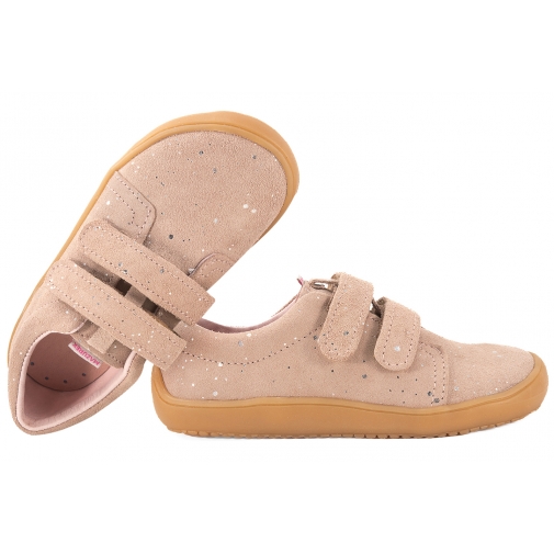 MAZUREK 1305 BAREFOOT PÓŁBUTY DZIEWCZĘCE TRZEWIKI SKÓRA ZAMSZOWE pudrowe