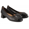 LORETTA VITALE W5348 CZÓŁENKA DAMSKIE PÓŁBUTY SKÓRZANE NA OBCASIE czarne