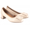 LORETTA VITALE W5349 CZÓŁENKA DAMSKIE PÓŁBUTY SKÓRZANE NA OBCASIE beżowe