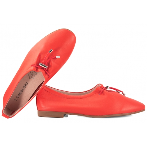 T.SOKOLSKI TS W26-236 BALERINY DAMSKIE PÓŁBUTY SKÓRZANE WSUWKI