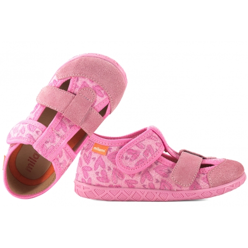 MILAMI 118-BR-61 BAREFOOT SANDAŁY TEKSTYLNE DOMOWE DZIEWCZĘCE KAPCIE PAPCIE RZEP