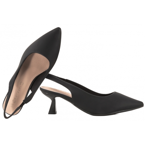 POTOCKI 26-41315BK CZÓŁENKA DAMSKIE NA OBCASIE BEZ PIĘTY SANDAŁY czarne