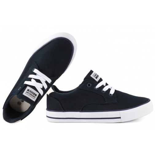 AMERICAN CLUB LH123 PÓŁTRAMPKI DAMSKIE TENISÓWKI TEKSTYLNE TRAMPKI granatowe