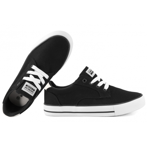 AMERICAN CLUB LH123 PÓŁTRAMPKI DAMSKIE TENISÓWKI TEKSTYLNE TRAMPKI czarne