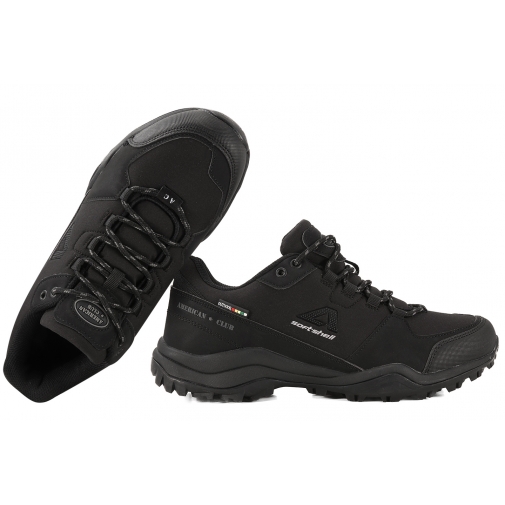 AMERICAN CLUB HL110 SOFTSHELL BUTY SPORTOWE TREKKINGOWE MĘSKIE czarne