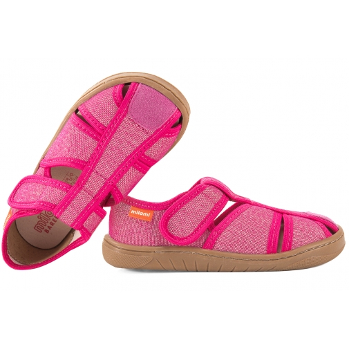 MILAMI BF9 BR-39 BAREFOOT SANDAŁY TEKSTYLNE DOMOWE DZIEWCZĘCE KAPCIE PAPCIE RZEP