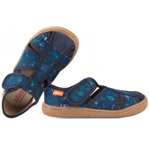 MILAMI BF9-BR-44 BAREFOOT SANDAŁY TEKSTYLNE DOMOWE CHŁOPIĘCE KAPCIE PAPCIE RZEP