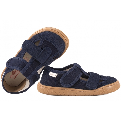 MILAMI BF10-66 BAREFOOT TEKSTYLNO-SKÓRZANE PÓŁBUTY SANDAŁY DOMOWE KAPCIE