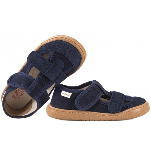 MILAMI BF10C-66 BAREFOOT TEKSTYLNO-SKÓRZANE PÓŁBUTY SANDAŁY DOMOWE KAPCIE