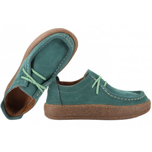 RAVINI 241094 SKÓRZANE PÓŁBUTY DAMSKIE NUBUK turkusowe