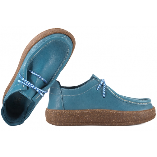 RAVINI 241094 SKÓRZANE PÓŁBUTY DAMSKIE blue jeans