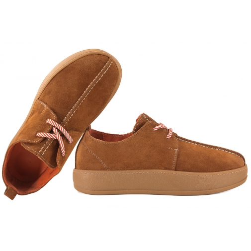 RAVINI 251002 SKÓRZANE PÓŁBUTY DAMSKIE ZAMSZOWE rudy brąz