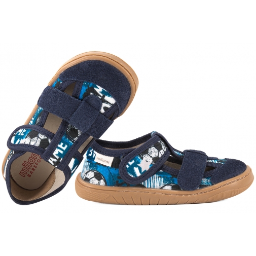 MILAMI BF10-BR-31 BAREFOOT TEKSTYLNO-SKÓRZANE PÓŁBUTY SANDAŁY DOMOWE KAPCIE