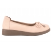 LORETTA VITALE W9947 BALERINY SKÓRZANE DAMSKIE PÓŁBUTY NA KOTURNIE pudrowy róż