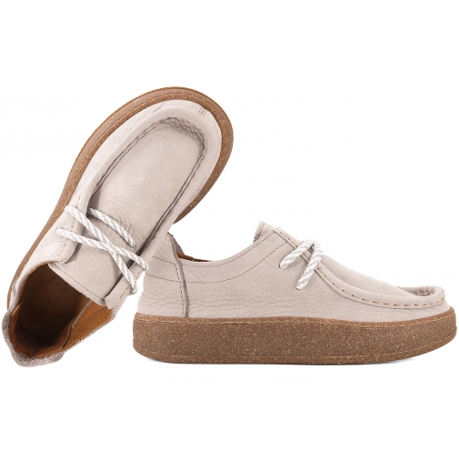 RAVINI 241094 SKÓRZANE PÓŁBUTY DAMSKIE NUBUK jasny szary