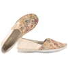 MACIEJKA 1930B-04 MOKASYNY DAMSKIE PÓŁBUTY BALERINKI SKÓRZANE beżowe/kwiaty