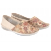 MACIEJKA 1930B-04 MOKASYNY DAMSKIE PÓŁBUTY BALERINKI SKÓRZANE beżowe/kwiaty