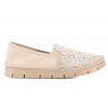 MACIEJKA 03512-69 SKÓRZANE PÓŁBUTY DAMSKIE ESPADRYLE MOKASYNY beżowe kwiaty