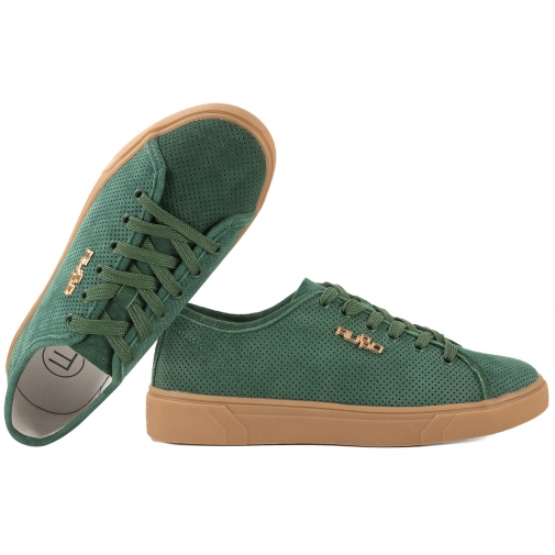 FILIPPO DP7666 PÓŁBUTY SKÓRZANE DAMSKIE SPORTOWE SNEAKERSY ZAMSZOWE zielone