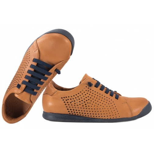 RAVINI 1602 AŻUROWE PÓŁBUTY SKÓRZANE DAMSKIE brązowe